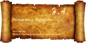 Hovanecz Agaton névjegykártya